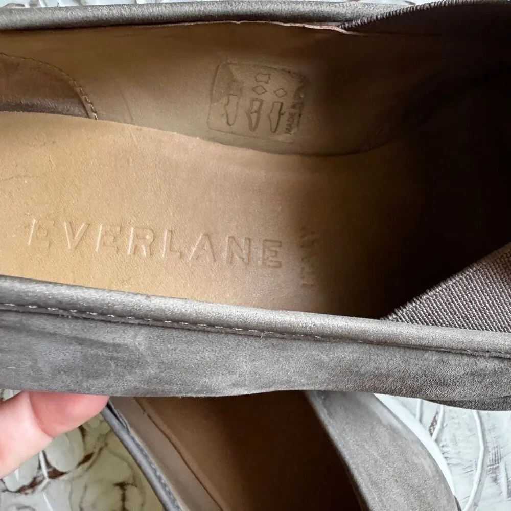 Everlane The Nubuck Street Shoe in Grey Taupe Women's Size 9.5 Leather